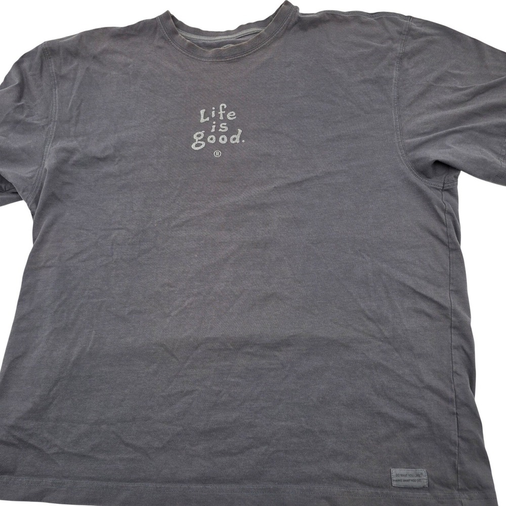 Life is Good T-Shirt Mens XL Gray Short Sleeve Graphic Logo Tee Outdoors